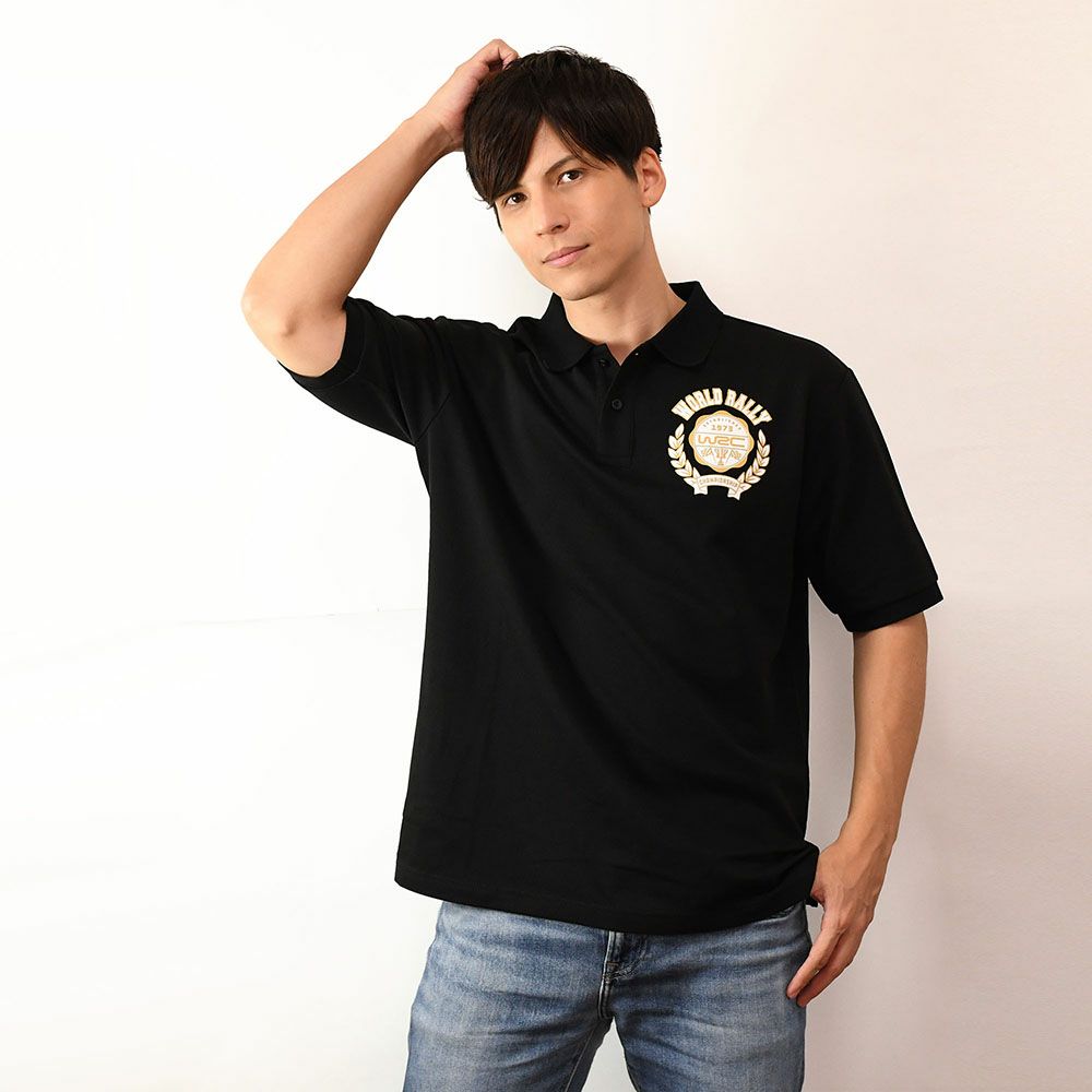 WRC｜WRCポロシャツ｜ブラック｜モデル着用
