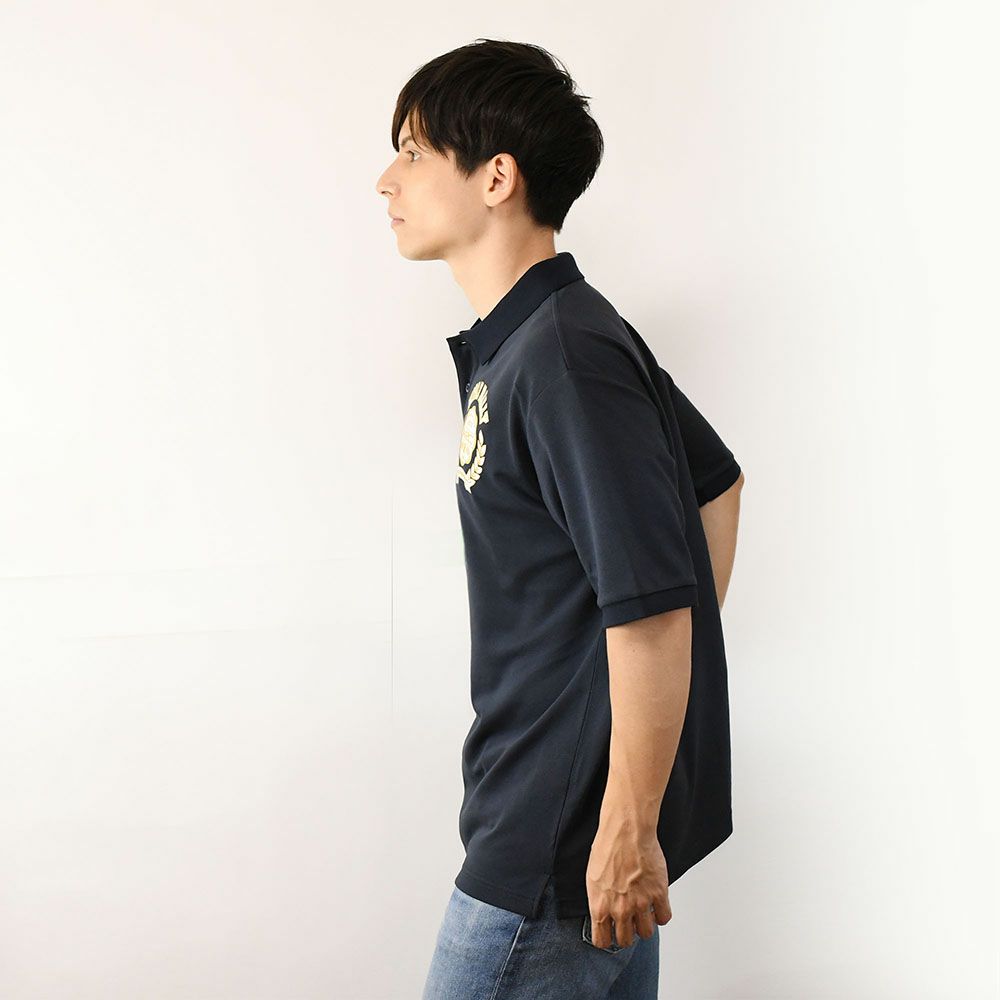 WRC｜WRCポロシャツ｜ネイビー｜モデル着用