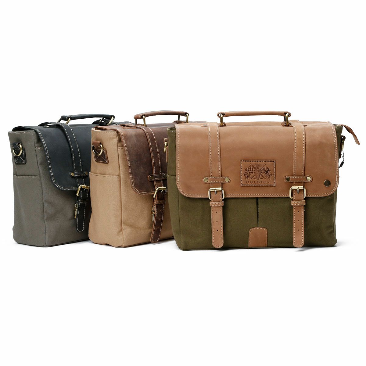 Goldtop｜キャンバスレザー メッセンジャーバッグ｜ショルダー