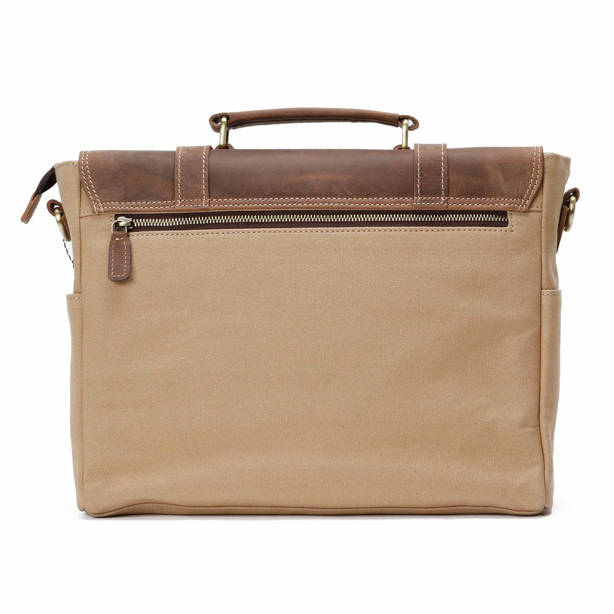 Goldtop｜キャンバスレザー メッセンジャーバッグ｜ショルダー｜サハラ×ライトタン