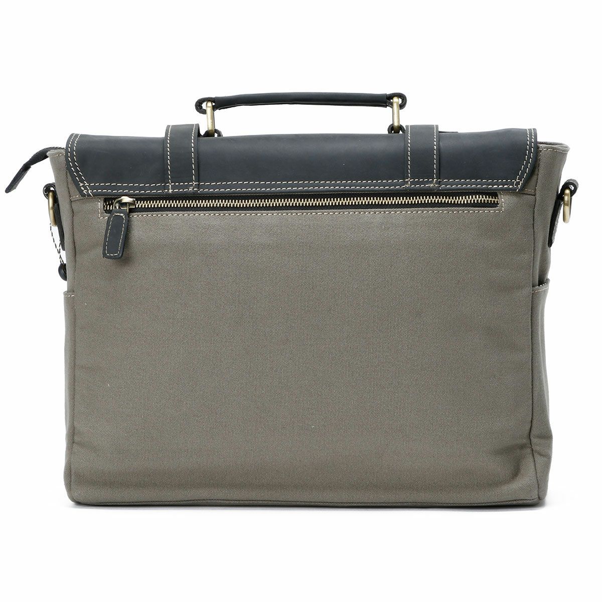Goldtop｜キャンバスレザー メッセンジャーバッグ｜ショルダー｜グレー×ブラック