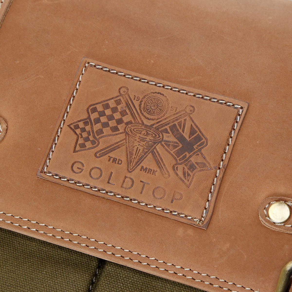 Goldtop｜キャンバスレザー メッセンジャーバッグ｜ショルダー｜オリーブグリーン×ライトタン