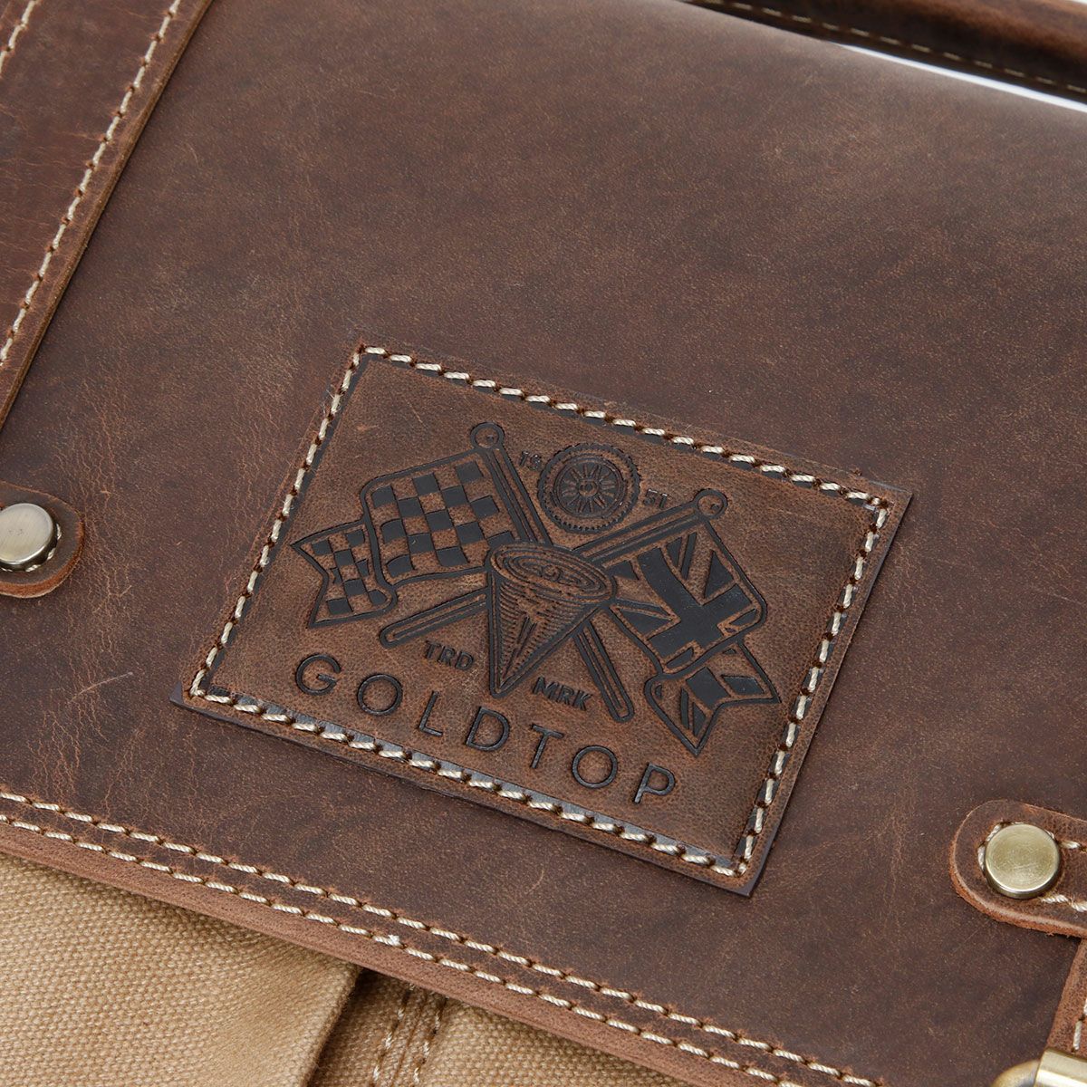 Goldtop｜キャンバスレザー メッセンジャーバッグ｜ショルダー｜サハラ×ライトタン