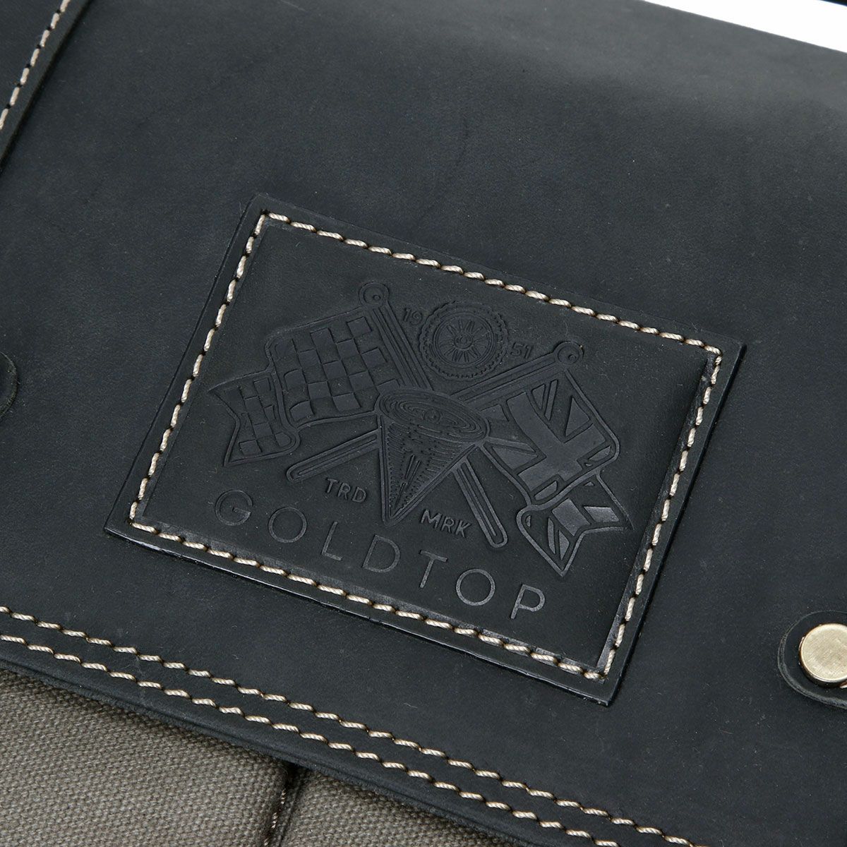 Goldtop｜キャンバスレザー メッセンジャーバッグ｜ショルダー｜グレー×ブラック