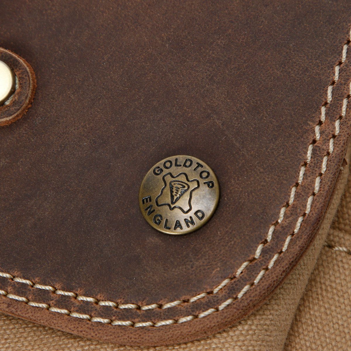 Goldtop｜キャンバスレザー メッセンジャーバッグ｜ショルダー｜サハラ×ライトタン