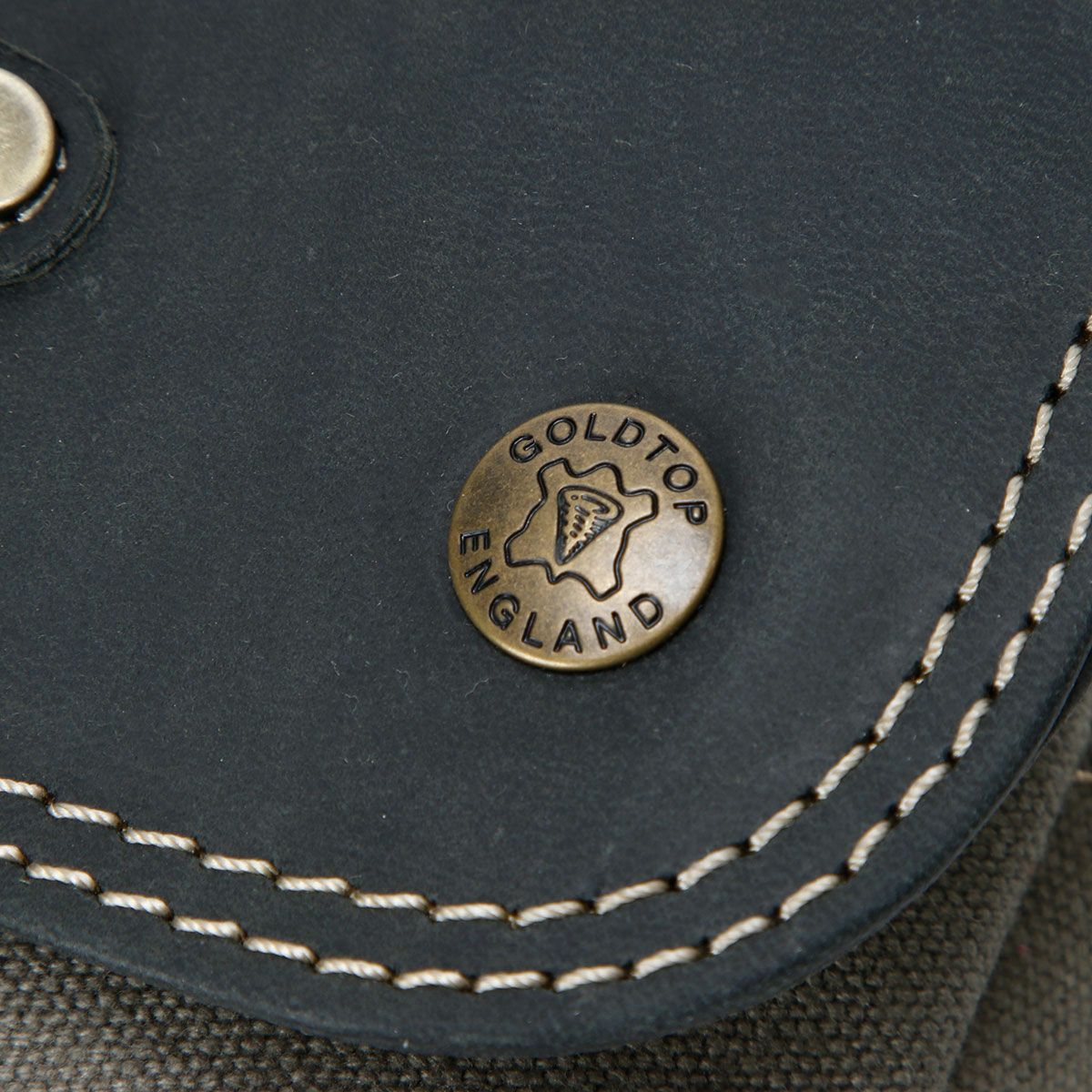 Goldtop｜キャンバスレザー メッセンジャーバッグ｜ショルダー｜グレー×ブラック