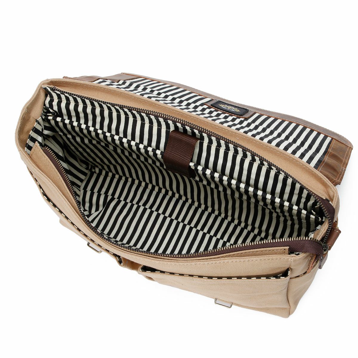 Goldtop｜キャンバスレザー メッセンジャーバッグ｜ショルダー｜サハラ×ライトタン