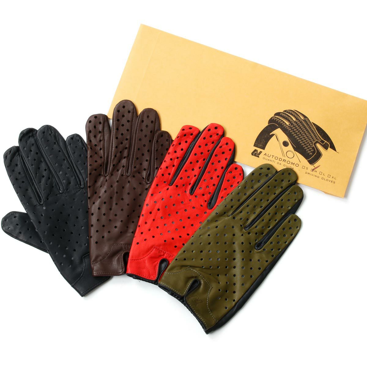 AUTODROMO｜パーフォレーテッド レザー ドライビング グローブ｜ロング