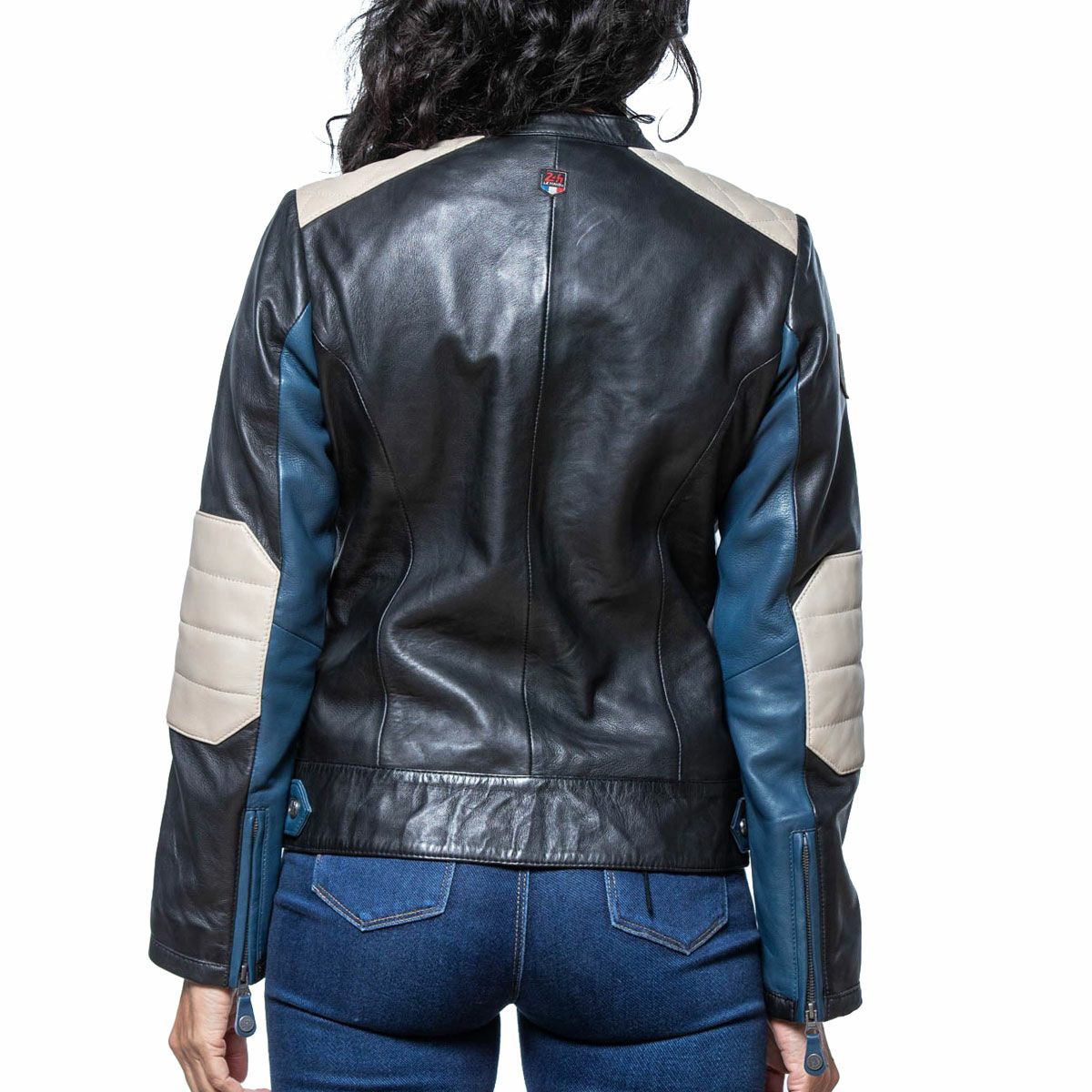 CLASSIC LEGEND MOTORS｜ル・マン 24時間レース STACIE レディース レザー ジャケット｜アウター｜ロイヤルブルー｜モデル着用