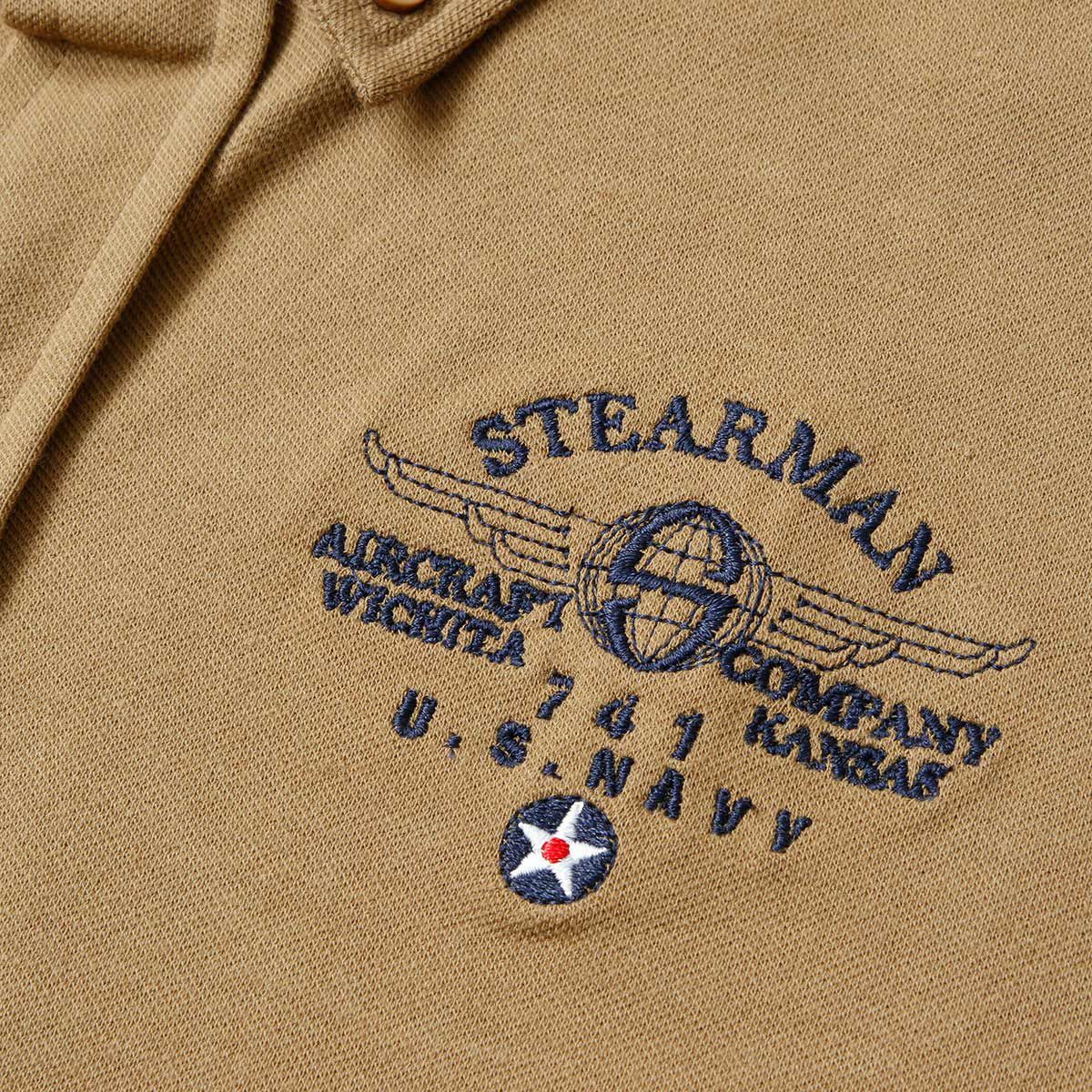 BARNSTORMER｜Stearman ”Barbers Point HONOLULU” ロングスリーブ シャツ｜ベージュ