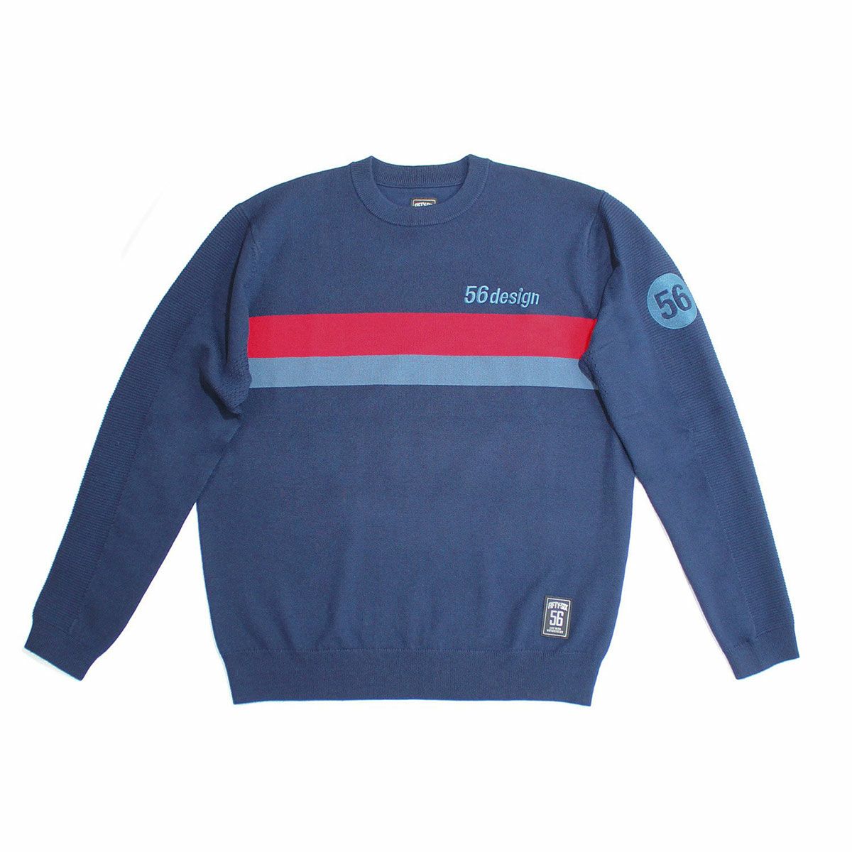 56design｜レトロボーダーセーター｜スウェット｜ネイビー×レッド×ブルー