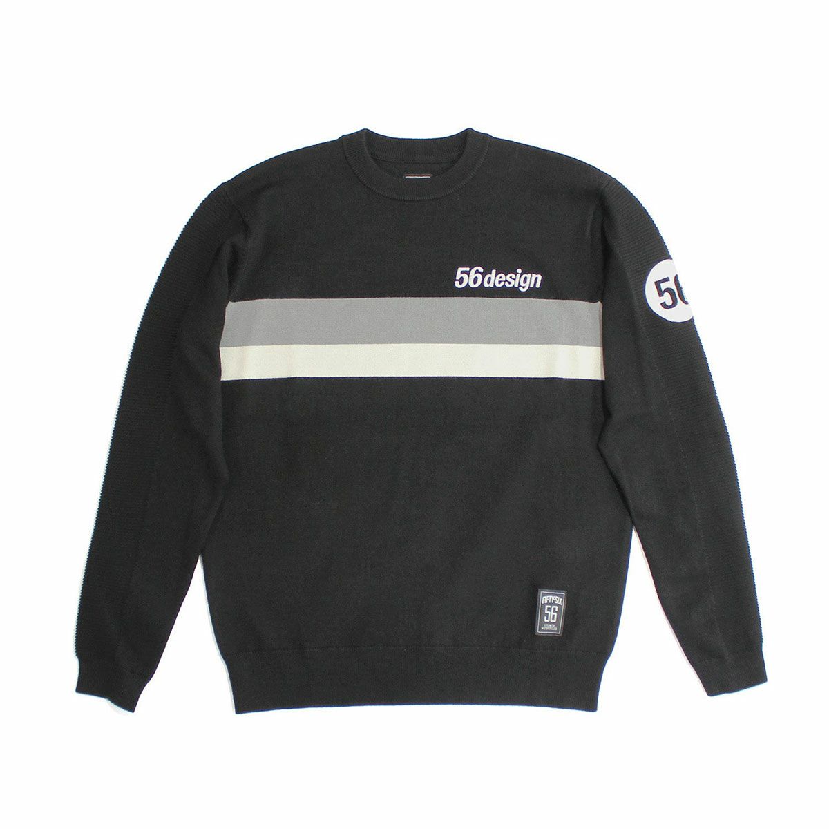 56design｜レトロボーダーセーター｜スウェット｜ブラック