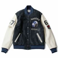 Warson Motors｜バーシティ レザージャケット｜アウター｜ブラック×オフホワイト