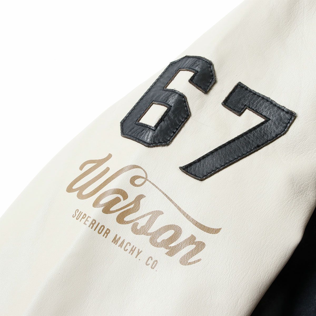 Warson Motors｜バーシティ レザージャケット｜アウター｜ブラック×オフホワイト