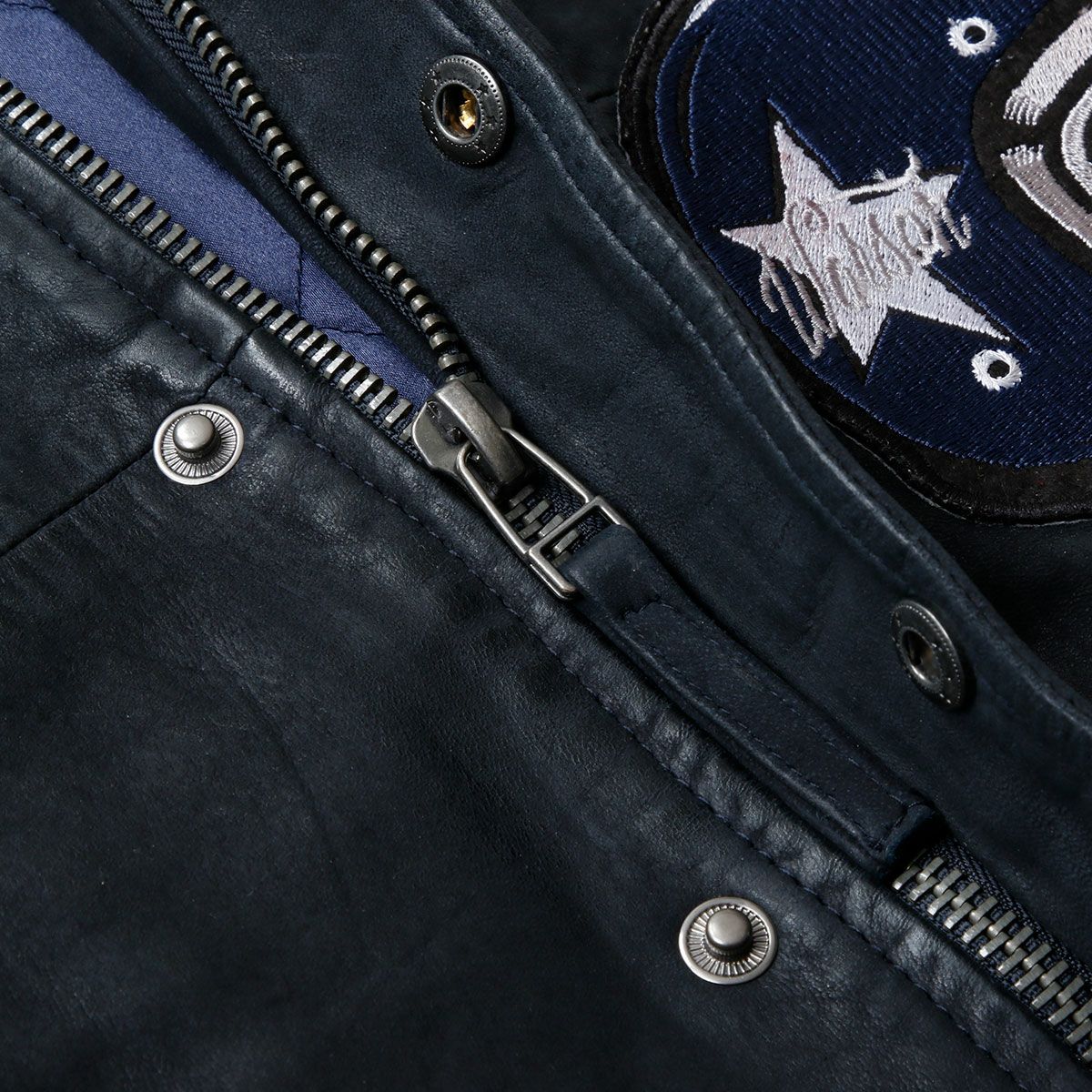 Warson Motors｜バーシティ レザージャケット｜アウター｜ブラック×オフホワイト