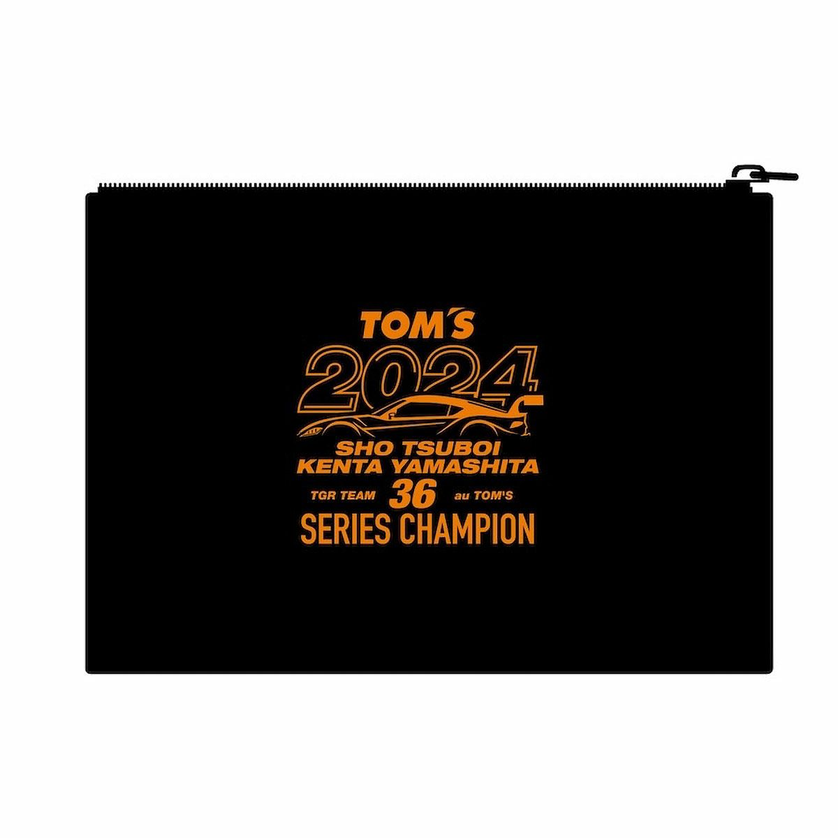 TOM’S｜【2024GT】チャンピオン記念ポーチ｜バッグ｜ブラック×オレンジ