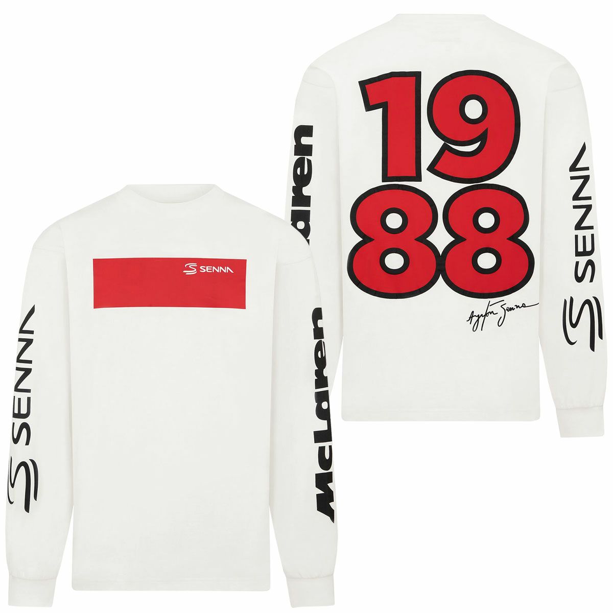 AyrtonSenna｜アイルトン・セナ x マクラーレン F1 チーム ブラジルGP 長袖 Tシャツ｜ロングスリーブ