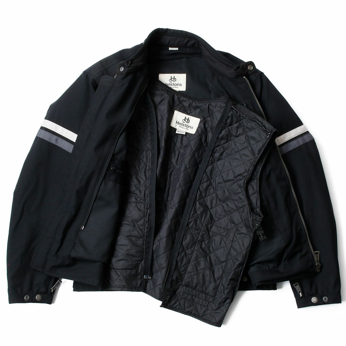helstons｜Vシリーズ テキスタイル ジャケット｜ファブリック｜ブラック×ブラック