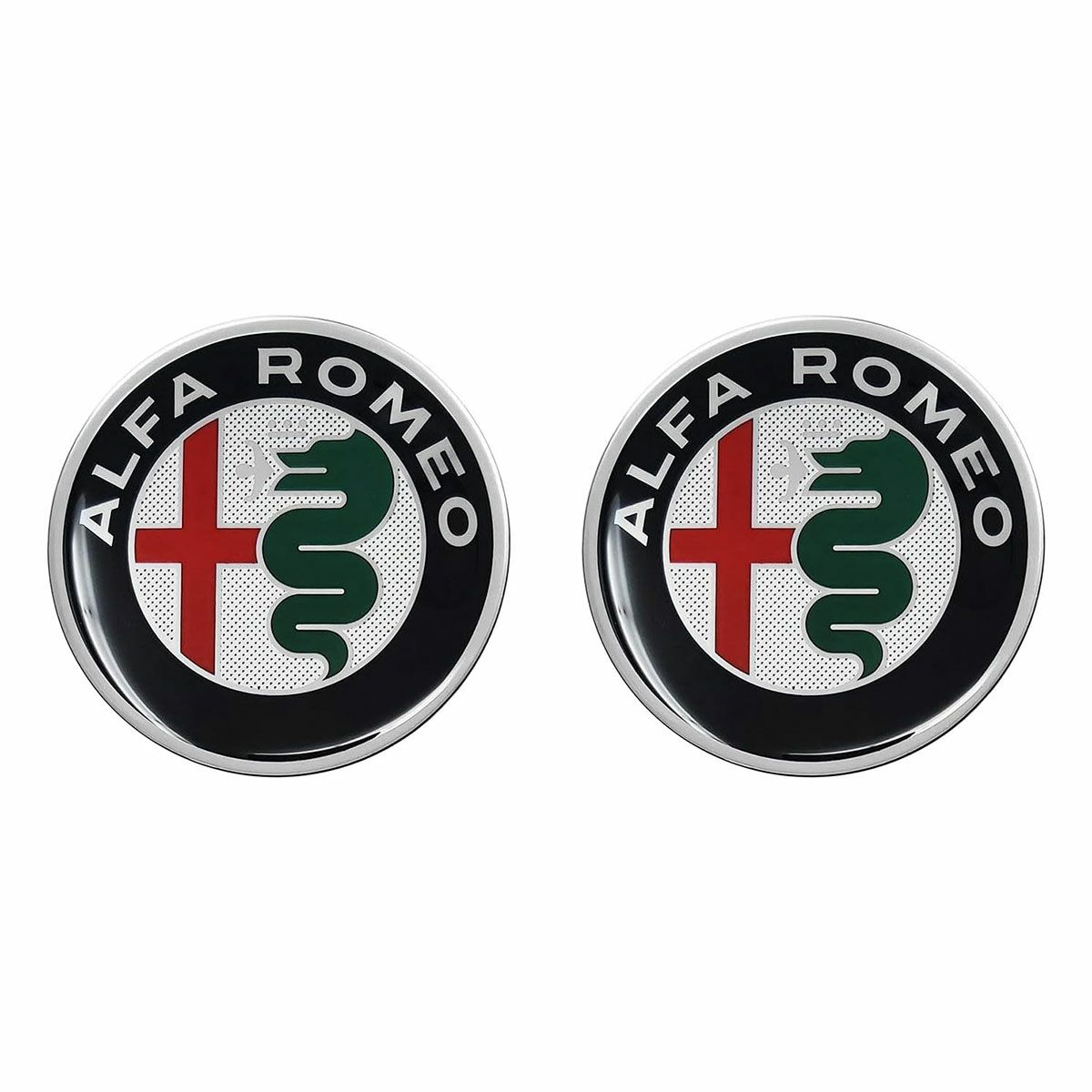 Alfaromeo｜アルファロメオ 3D ロゴ 12mm ラウンド ステッカー (2個セット)｜マルチカラー