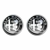Alfaromeo｜アルファロメオ 3D ロゴ 12mm ラウンド ステッカー (2個セット)｜マルチカラー
