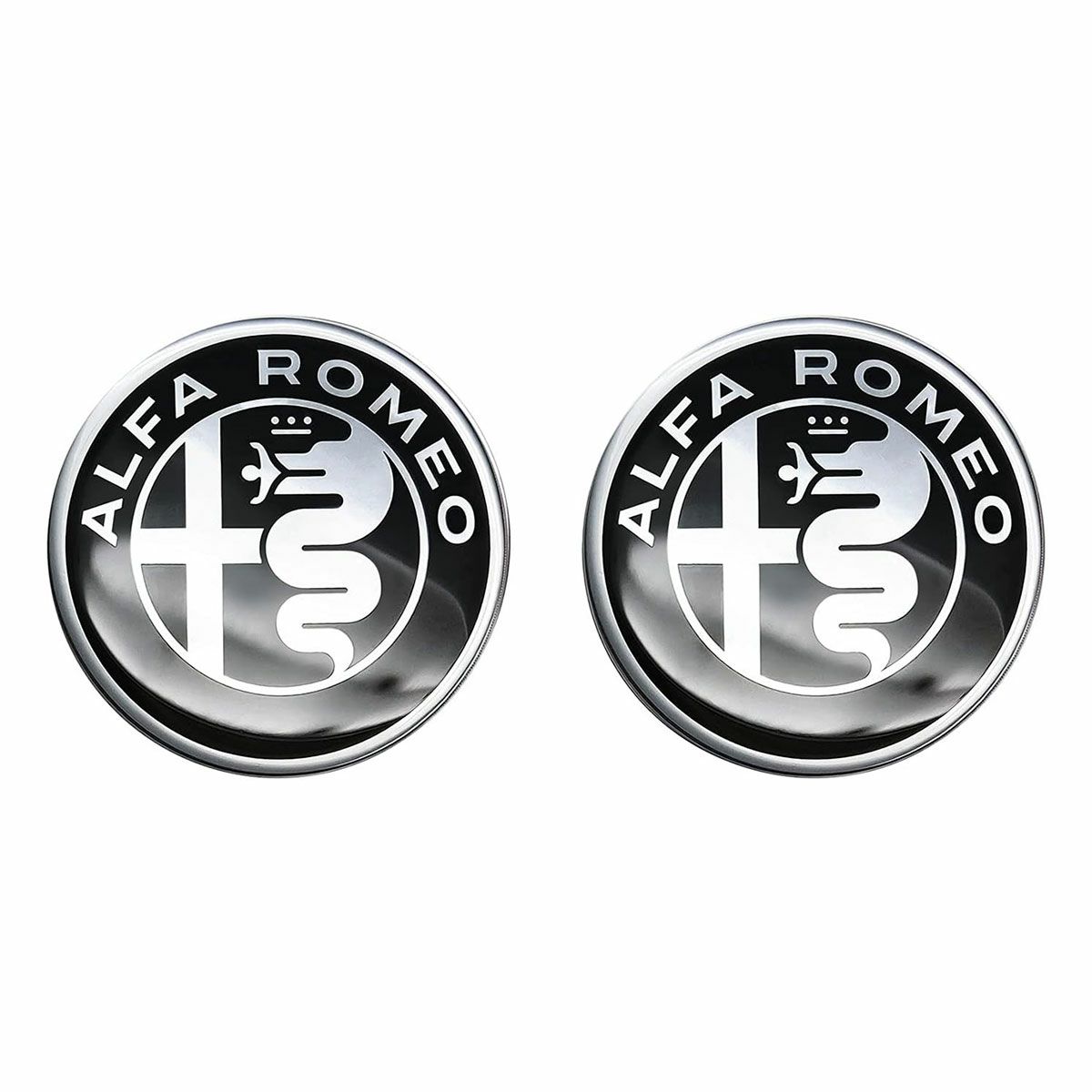 Alfaromeo｜アルファロメオ 3D ロゴ 12mm ラウンド ステッカー (2個セット)｜マルチカラー