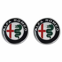 Alfaromeo｜アルファロメオ 3D ロゴ 21mm ラウンド ステッカー (2個セット)｜