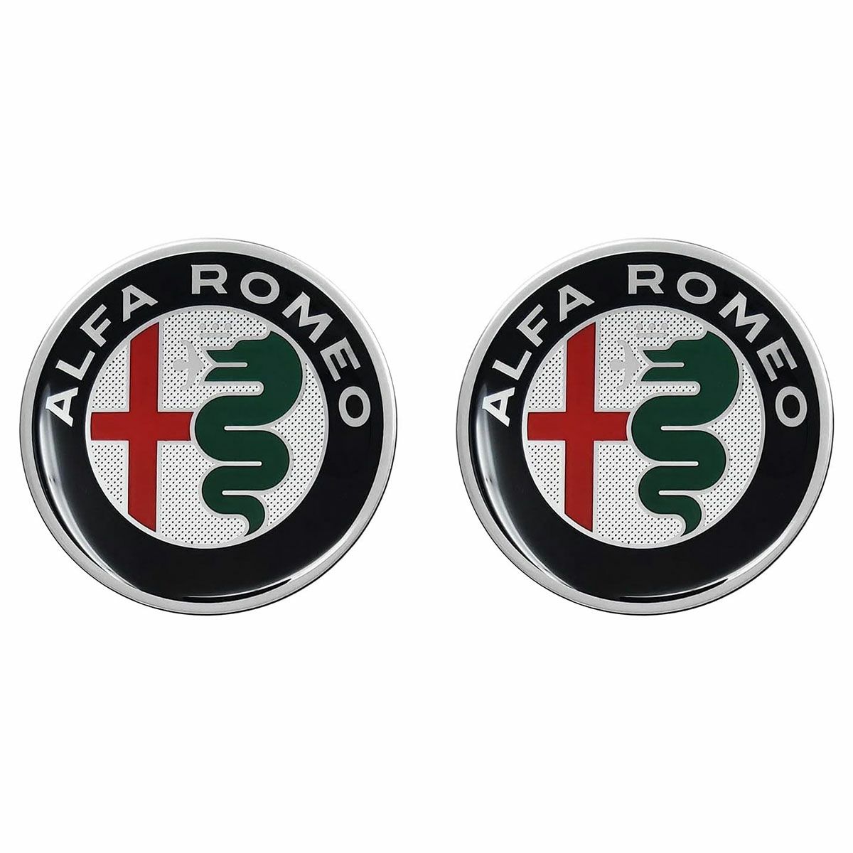Alfaromeo｜アルファロメオ 3D ロゴ 21mm ラウンド ステッカー (2個セット)｜マルチカラー