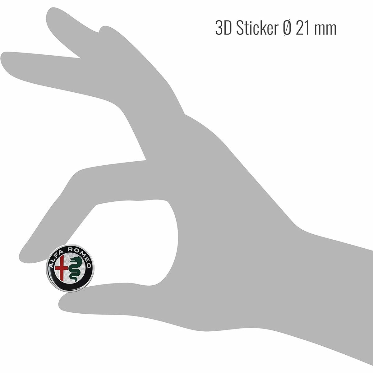 Alfaromeo｜アルファロメオ 3D ロゴ 21mm ラウンド ステッカー (2個セット)｜マルチカラー
