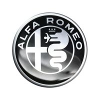 Alfaromeo｜アルファロメオ 3D ロゴ 40mm ラウンド ステッカー｜ブラック