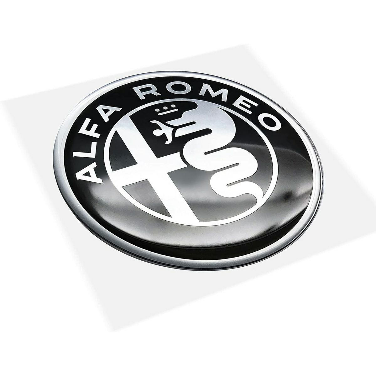 Alfaromeo｜アルファロメオ 3D ロゴ 40mm ラウンド ステッカー｜ブラック