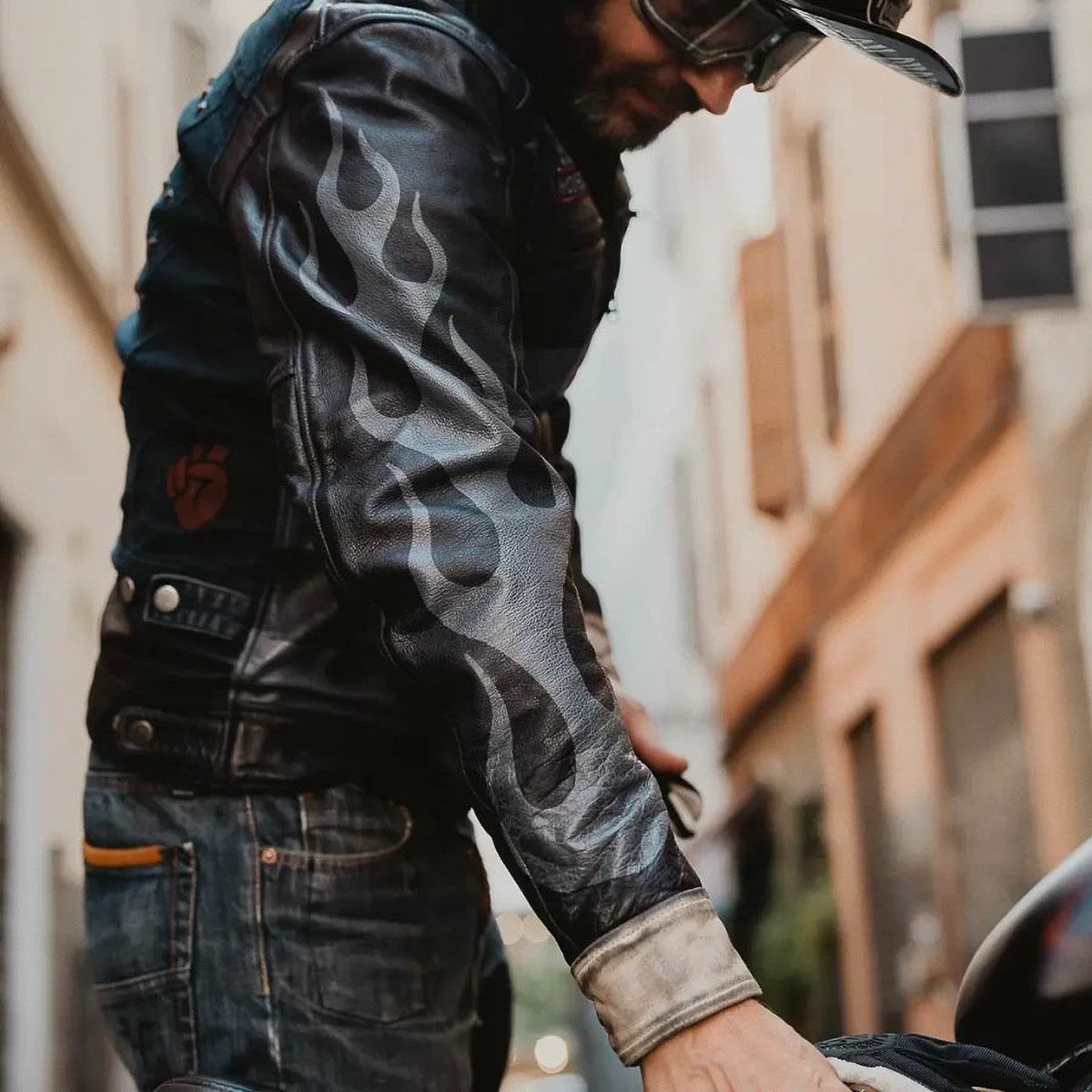 HolyFreedom｜ゼロ インフェルノ ジャケット｜レザー｜ブラック｜モデル着用