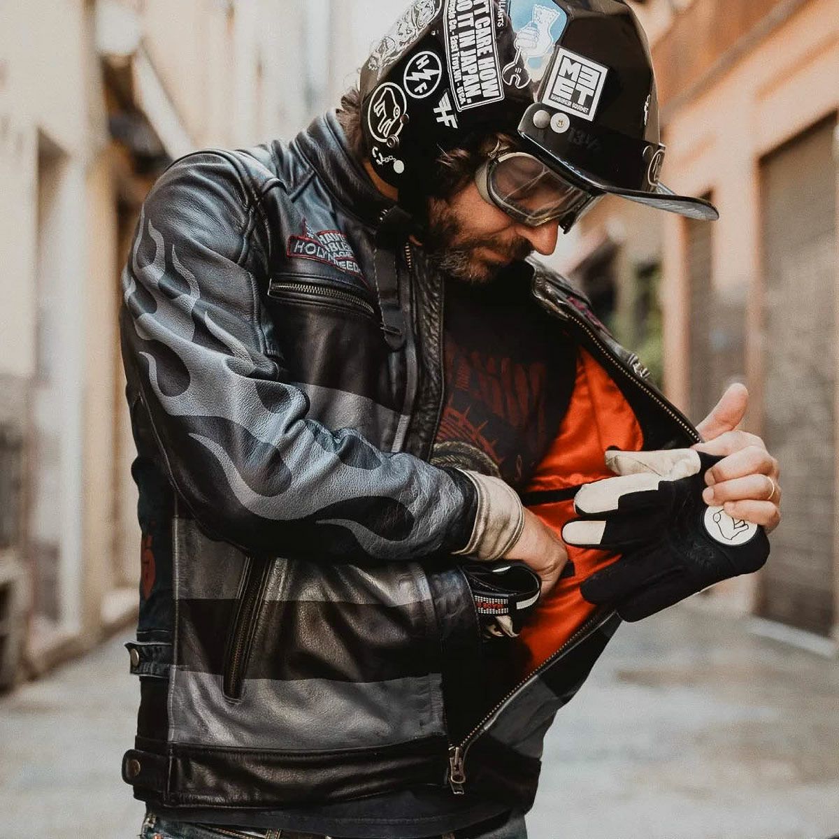 HolyFreedom｜ゼロ インフェルノ ジャケット｜レザー｜ブラック｜モデル着用