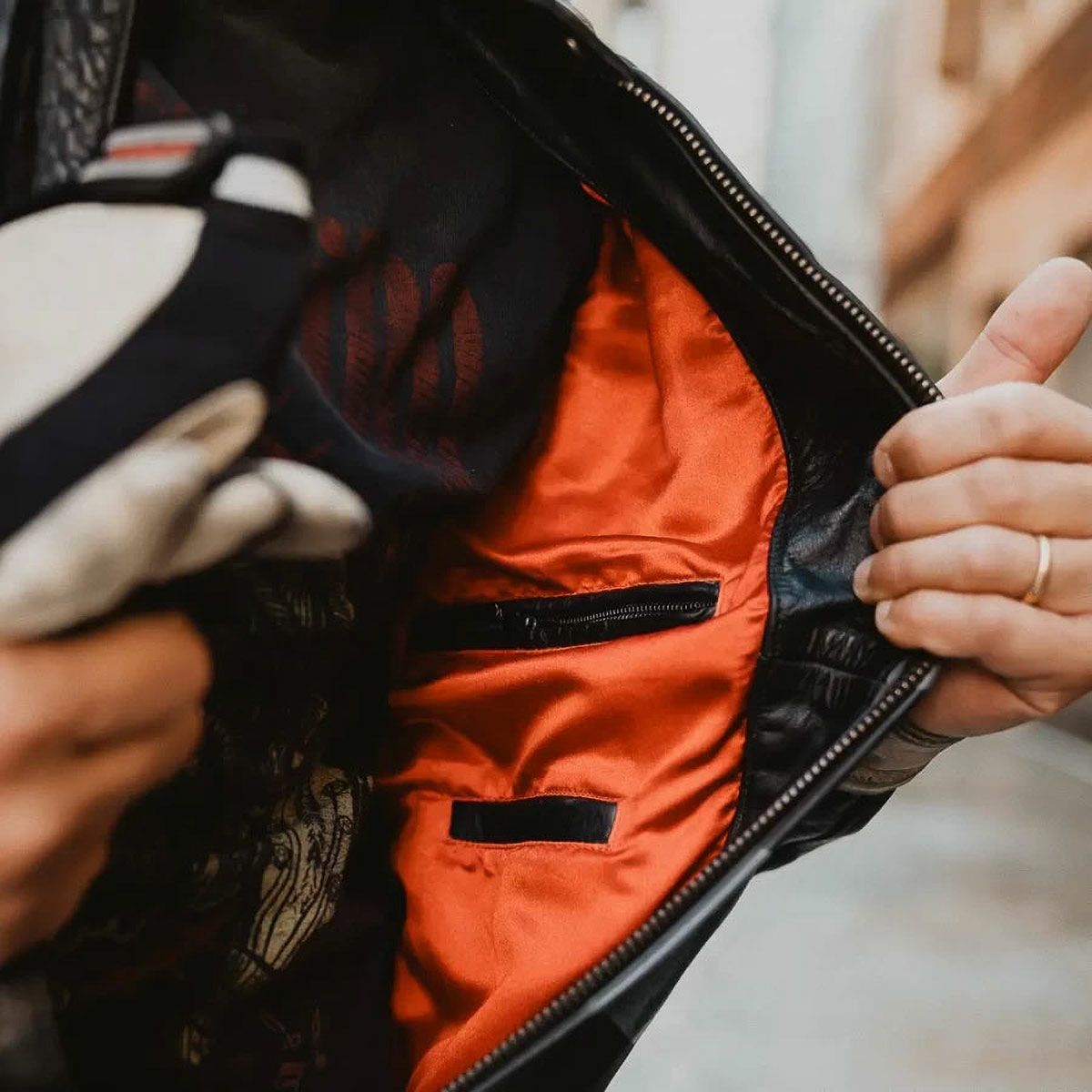 HolyFreedom｜ゼロ インフェルノ ジャケット｜レザー｜ブラック｜モデル着用