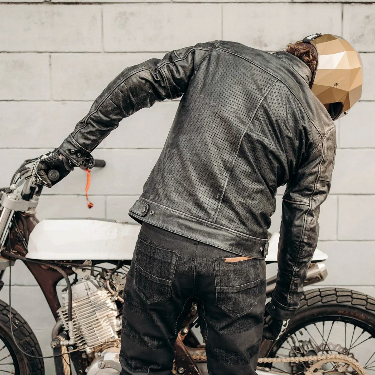 HolyFreedom｜ゼロ サマー ジャケット｜レザー｜ブラック｜モデル着用
