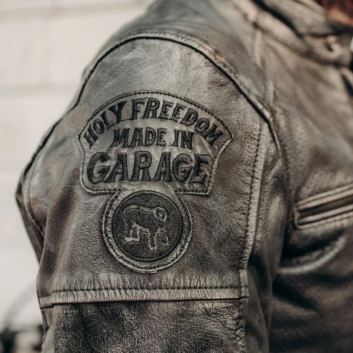 HolyFreedom｜ゼロ サマー ジャケット｜レザー｜ブラック｜モデル着用