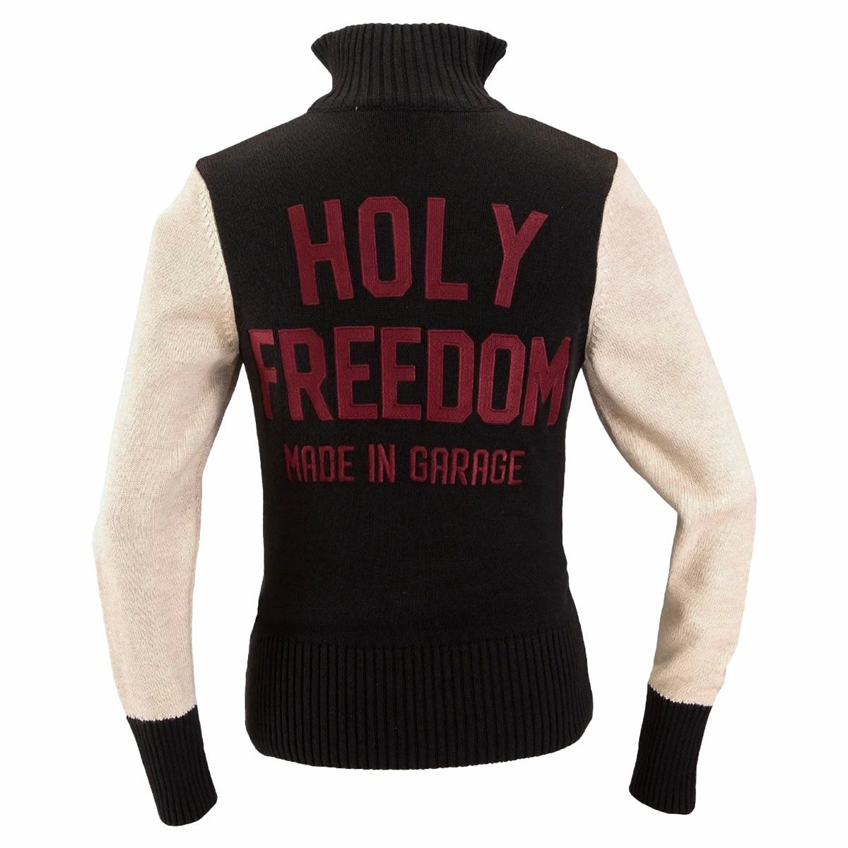 HolyFreedom｜ダート トラック セーター｜ニット｜ブラック×ホワイト