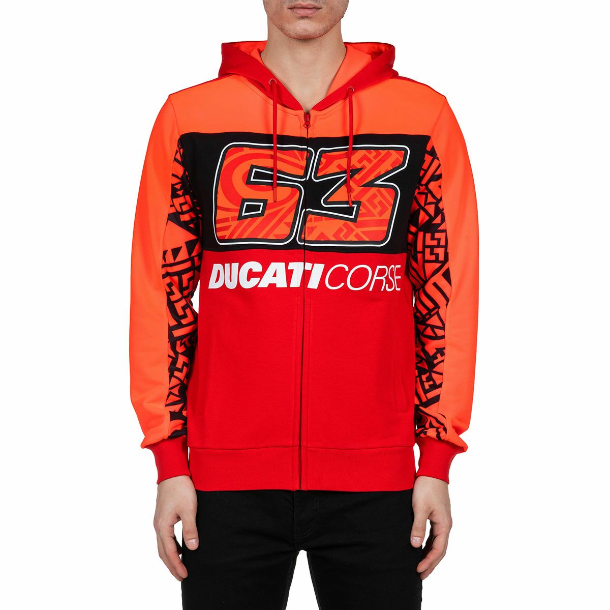 Moto GP Collection｜バニャイア ドゥカティ メンズ デュアル フリース｜ニット｜レッド｜モデル着用