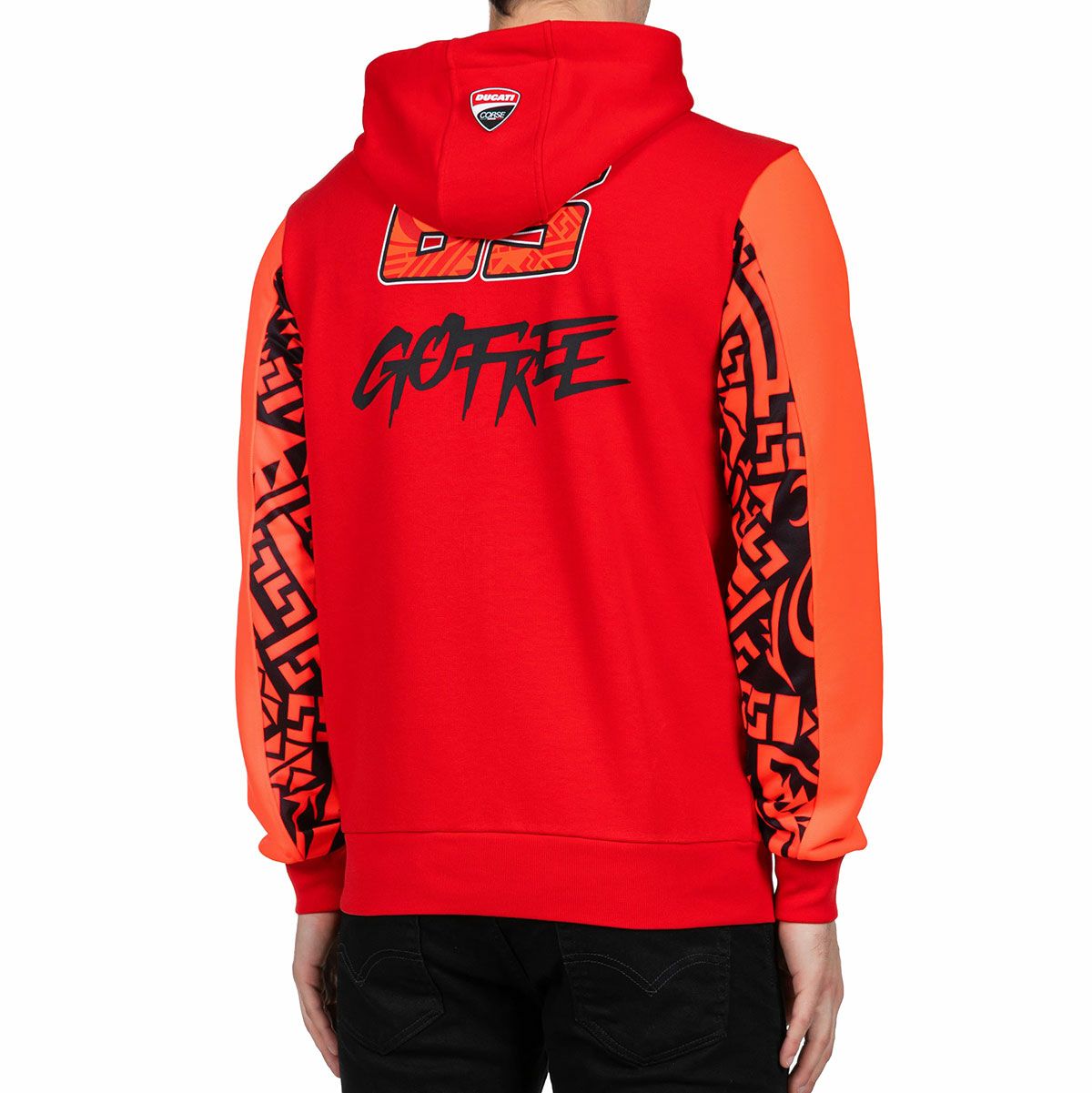 Moto GP Collection｜バニャイア ドゥカティ メンズ デュアル フリース｜ニット｜レッド｜モデル着用