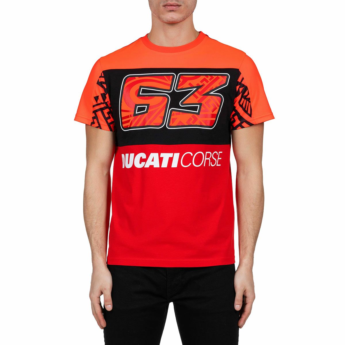 Moto GP Collection｜バニャイア デュアル ドゥカティ メンズ Tシャツ｜レッド｜モデル着用