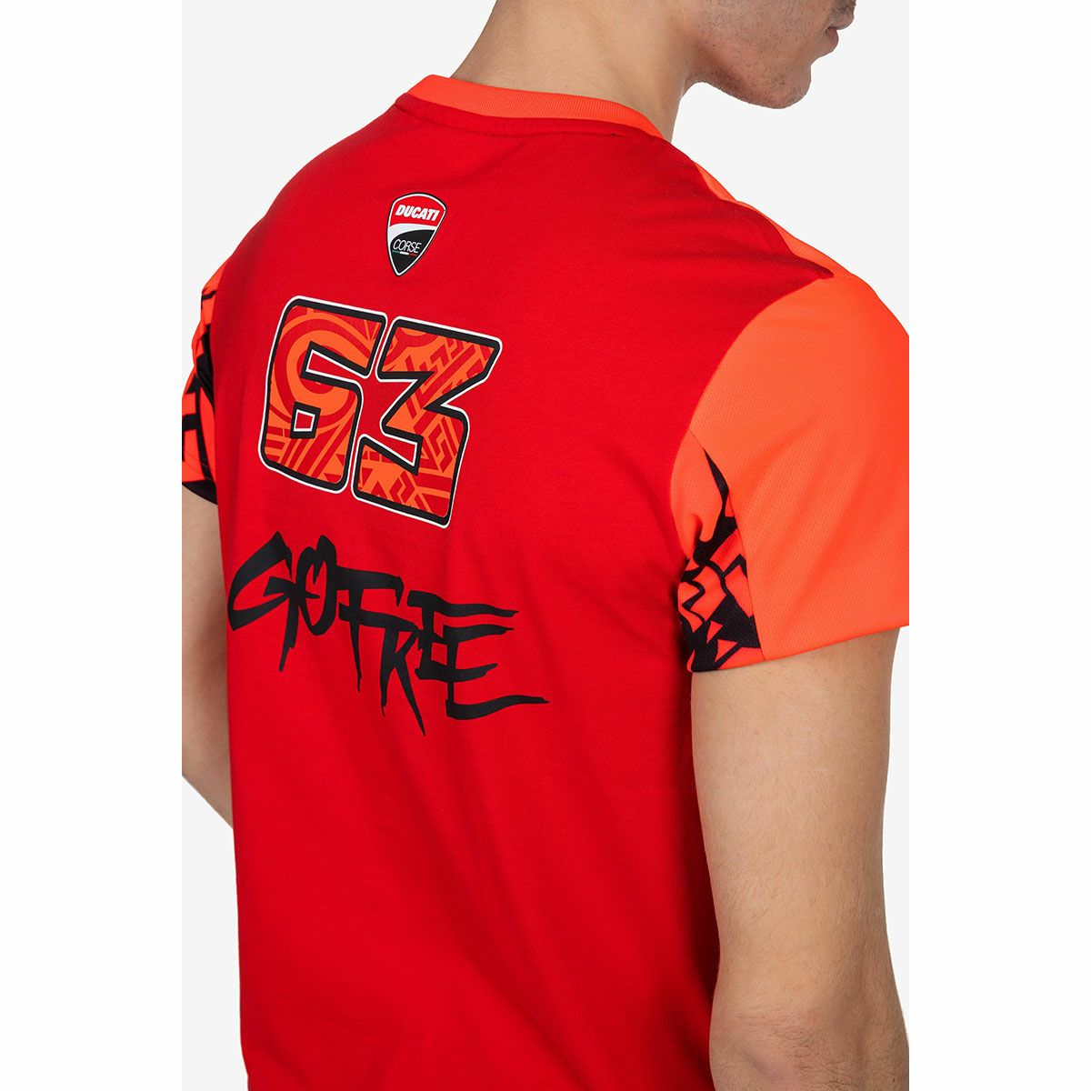 Moto GP Collection｜バニャイア デュアル ドゥカティ メンズ Tシャツ｜レッド｜モデル着用