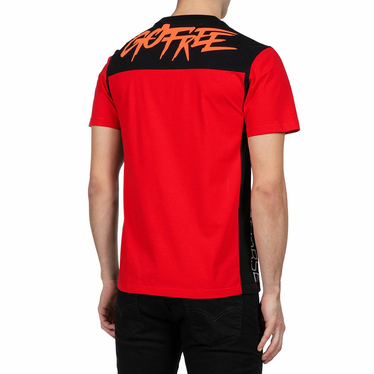 Moto GP Collection｜バニャイア ドゥカティ デュアル ストライプ Tシャツ｜レッド｜モデル着用