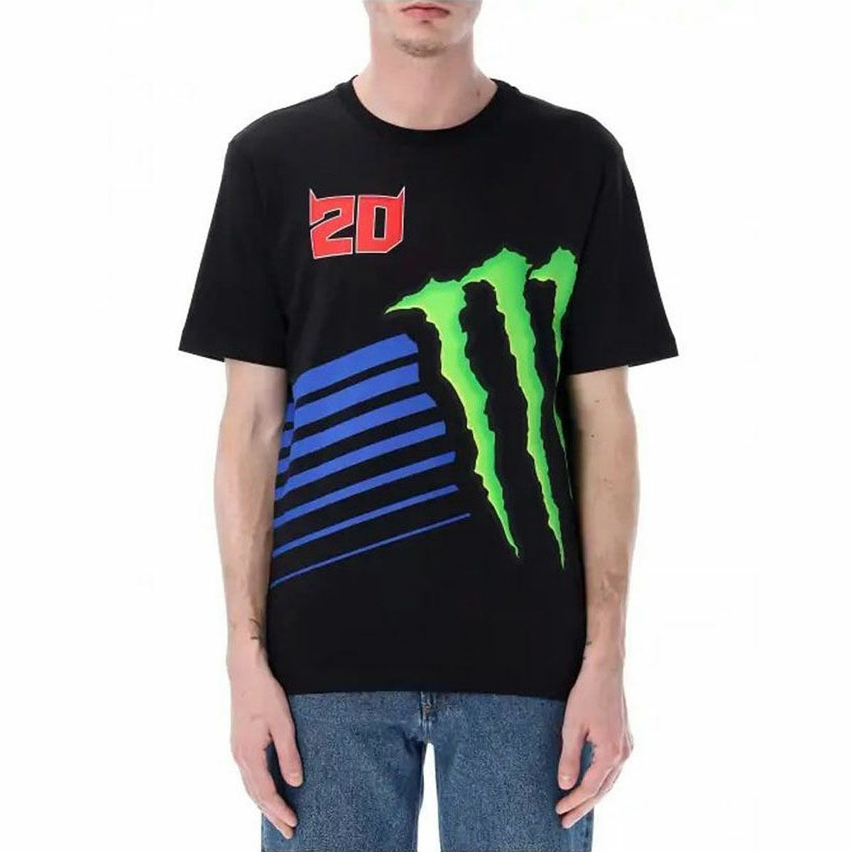 Moto GP Collection｜クアルタラロ メンズ デュアル モンスター Tシャツ｜ブラック｜モデル着用