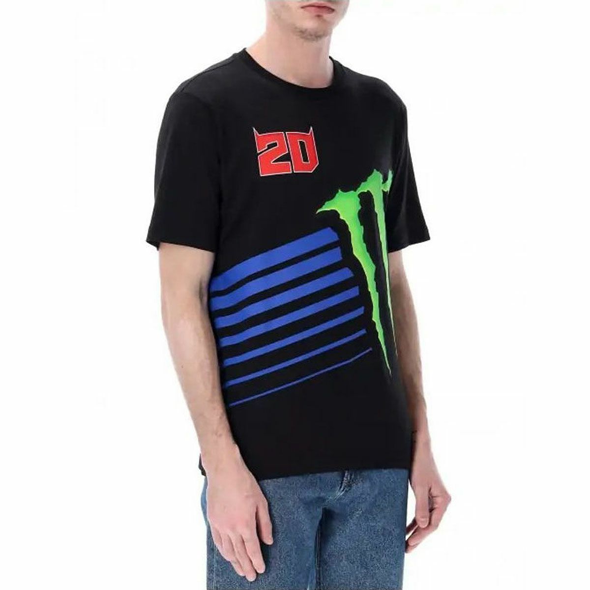 Moto GP Collection｜クアルタラロ メンズ デュアル モンスター Tシャツ｜ブラック｜モデル着用