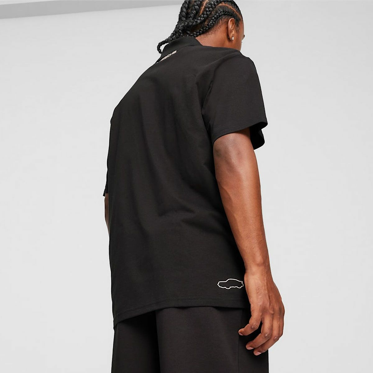 PORSCHE｜ポルシェ レガシー ESS モータースポーツ ポロ｜ポロシャツ｜ブラック｜モデル着用