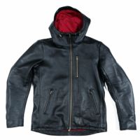 Dark｜防水レザーフードジャケット｜レザー