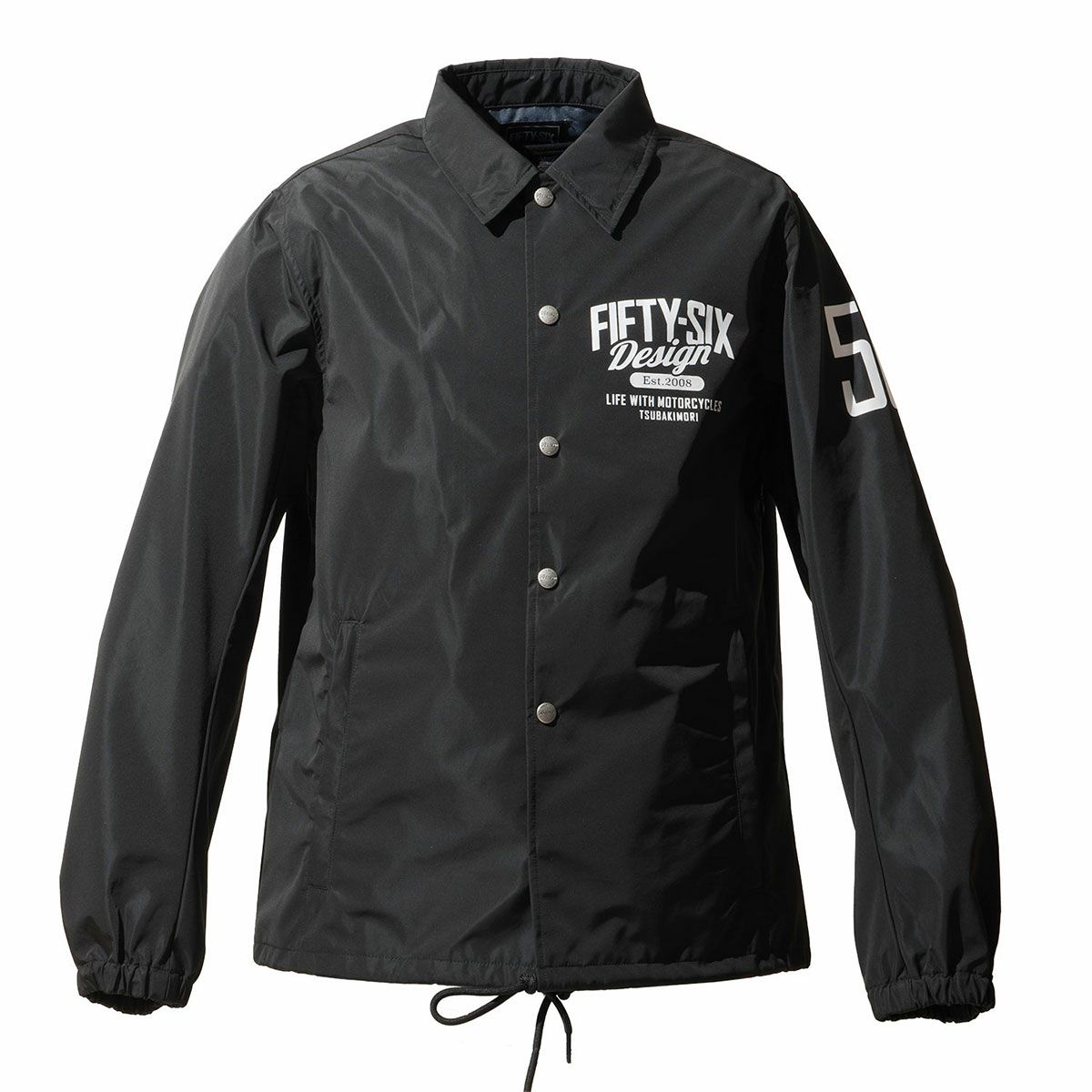56design｜スリーレイヤードコーチジャケット｜ファブリック｜ブラック