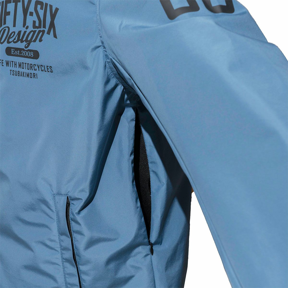 56design｜スリーレイヤードコーチジャケット｜ファブリック｜アッシュブルー