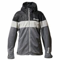 56design｜ボーダー メッシュ パーカー｜ファブリック｜ブラック×グレー