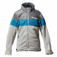 56design｜ボーダー メッシュ パーカー｜ファブリック｜グレー×ターコイズ