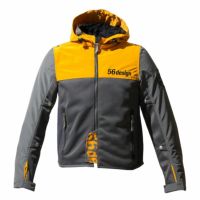 56design｜ハーフ メッシュ パーカー エヴォ 2｜ファブリック｜ダークグレー×イエロー